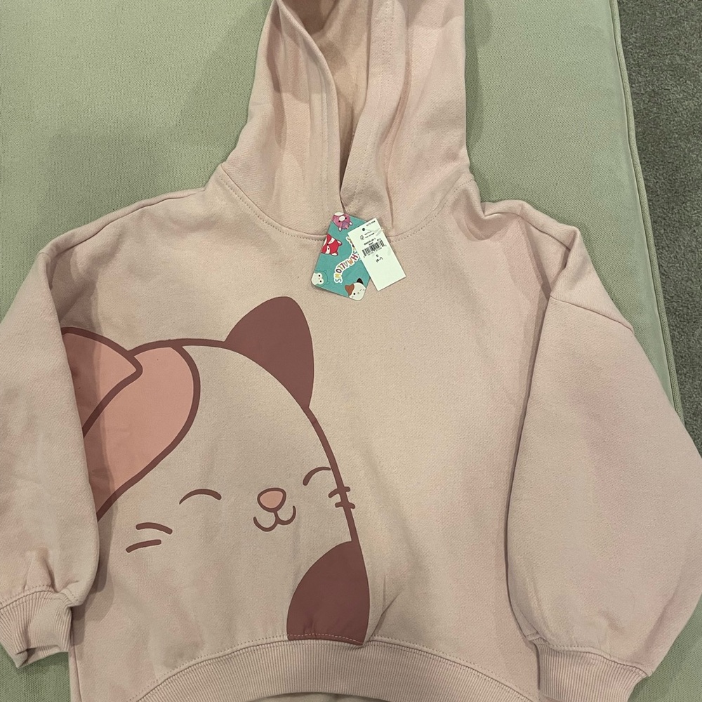 NWT SQUISHMALLOW / Gap Pink Hoodie with Cat Graphic